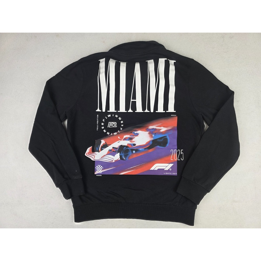 Miami Formula 1 Racing Division Graphic Pullover 1/4 Zip Sweatshirt Mens Small